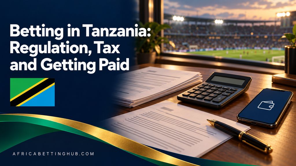 Printed documents, a calculator and a phone showing a wallet app on a desk overlooking a floodlit pitch
